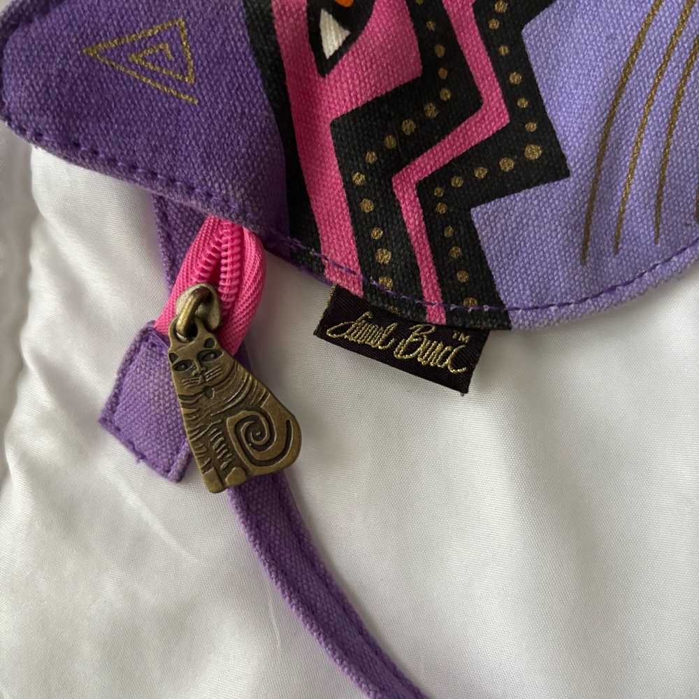 Laurel Burch Purple and Pink Cat Face Bag - Picture 6 of 7